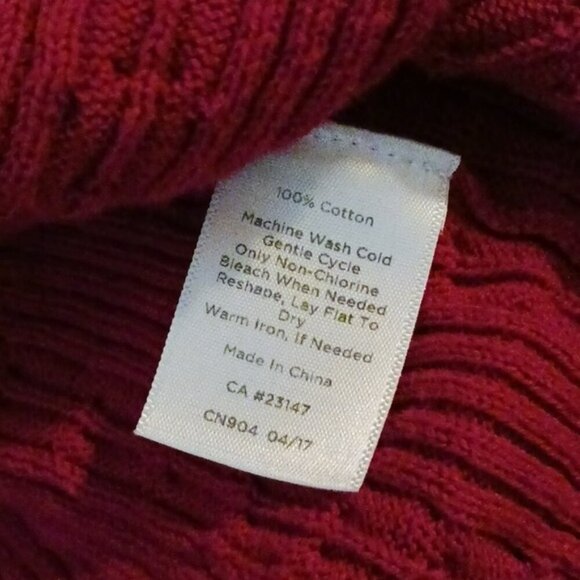 Talbots Sweater Pink V Neck Cable Knit Stretch Fitted Womens Size M - Picture 7 of 7